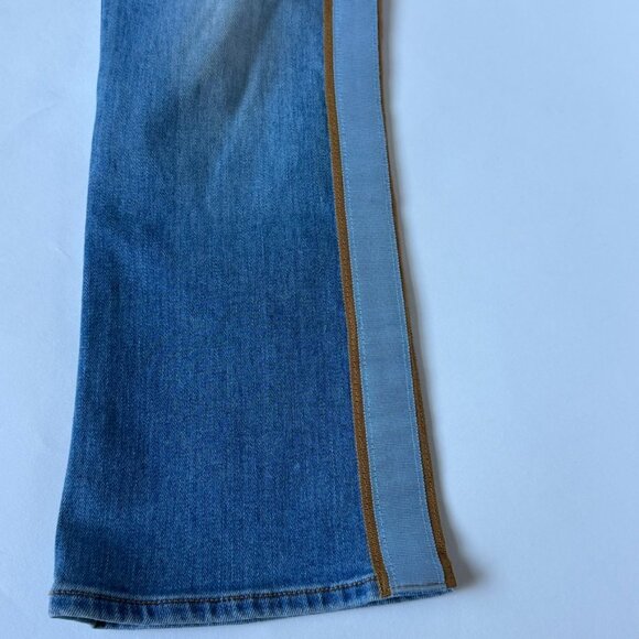 Veronica Beard 26/2 Carolyn Baby Boot Tux Stripe Hi Rise Jeans Amsterdam Blue - Picture 6 of 8